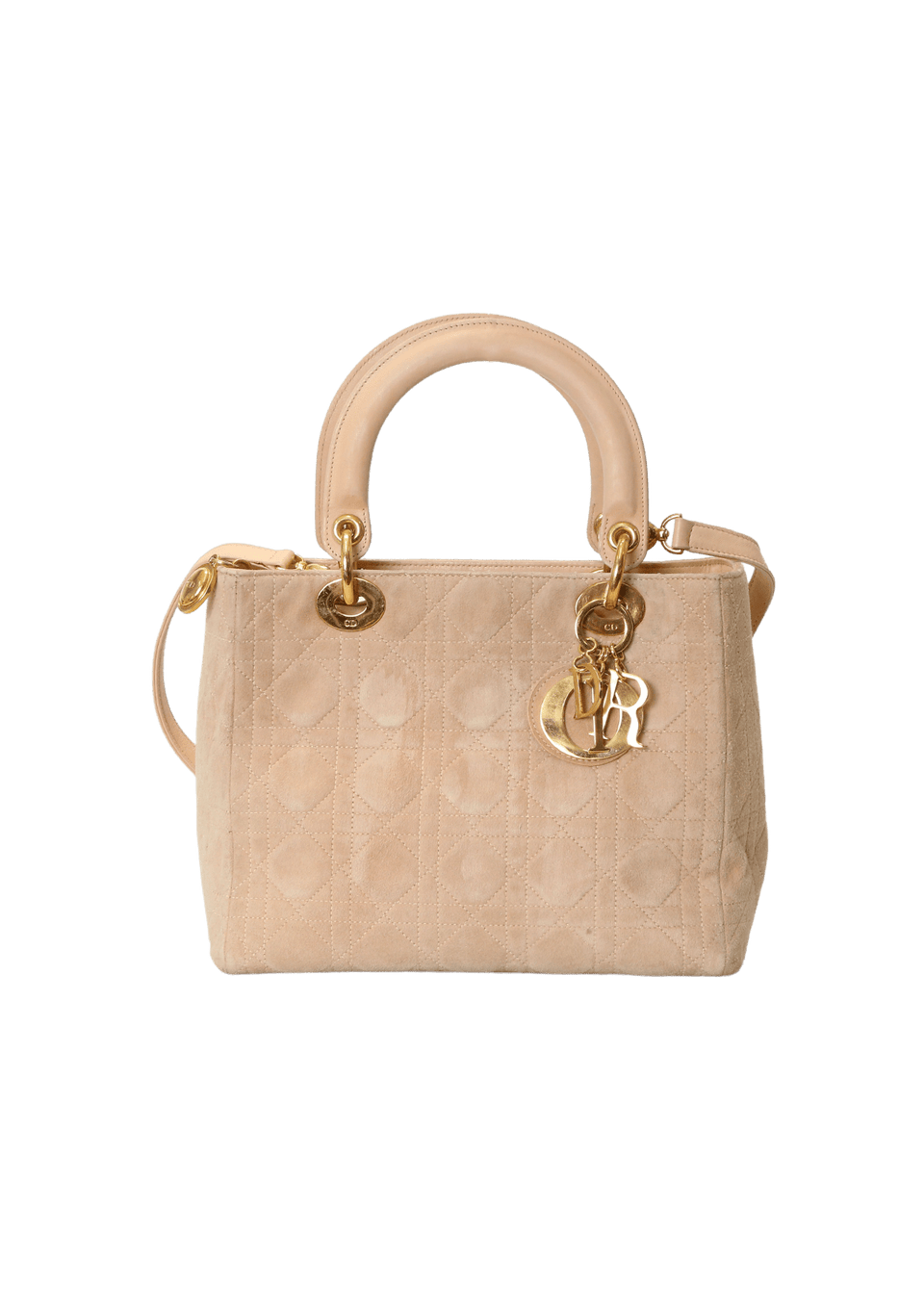 Bolsa Christian Dior Medium Suede Lady Dior Rosa Original – Gringa