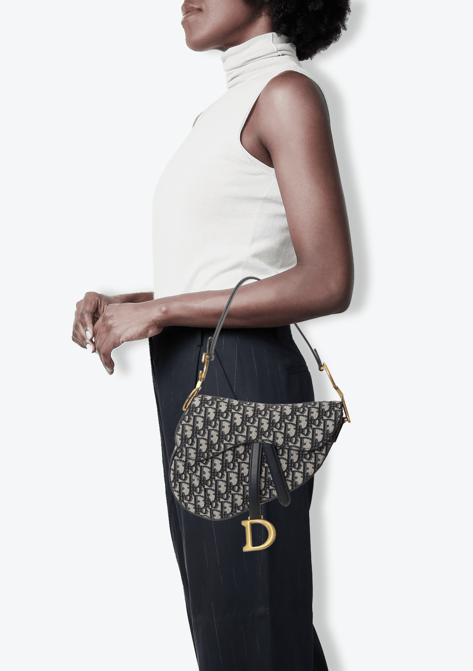 Bolsa Christian Dior Oblique Saddle Bag Azul Original – Gringa