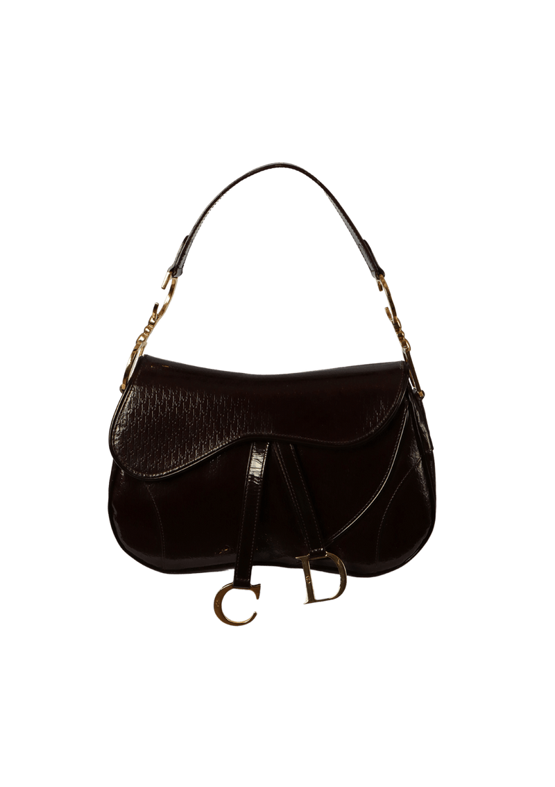 Bolsa Christian Dior Vintage Diorissimo Double Saddle Bag Marrom