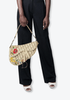 VINTAGE OBLIQUE FLORAL SADDLE BAG