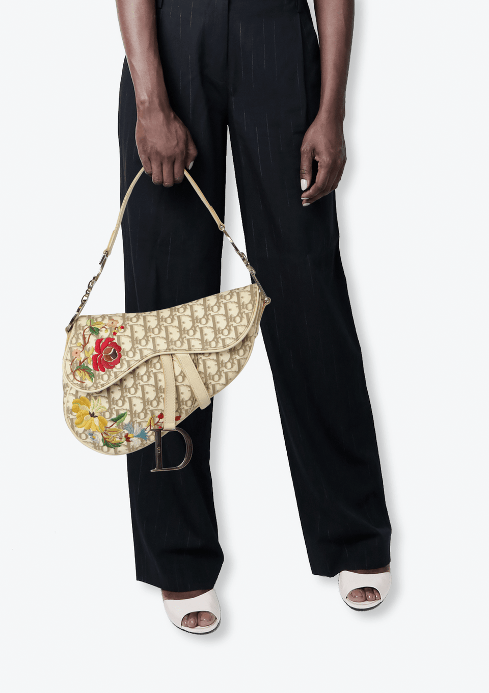VINTAGE OBLIQUE FLORAL SADDLE BAG