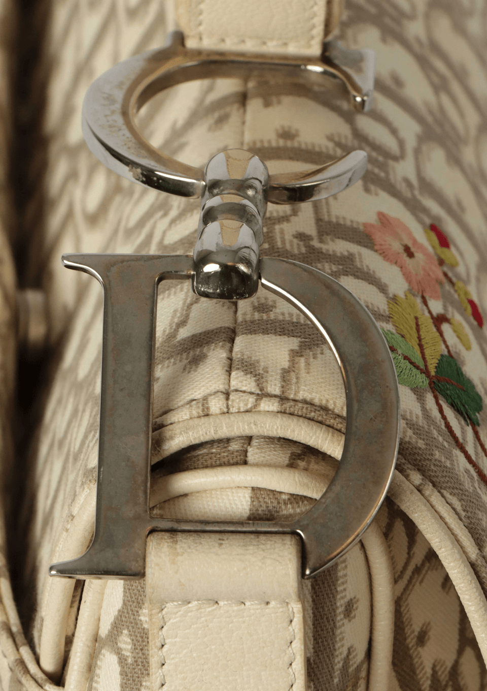 VINTAGE OBLIQUE FLORAL SADDLE BAG