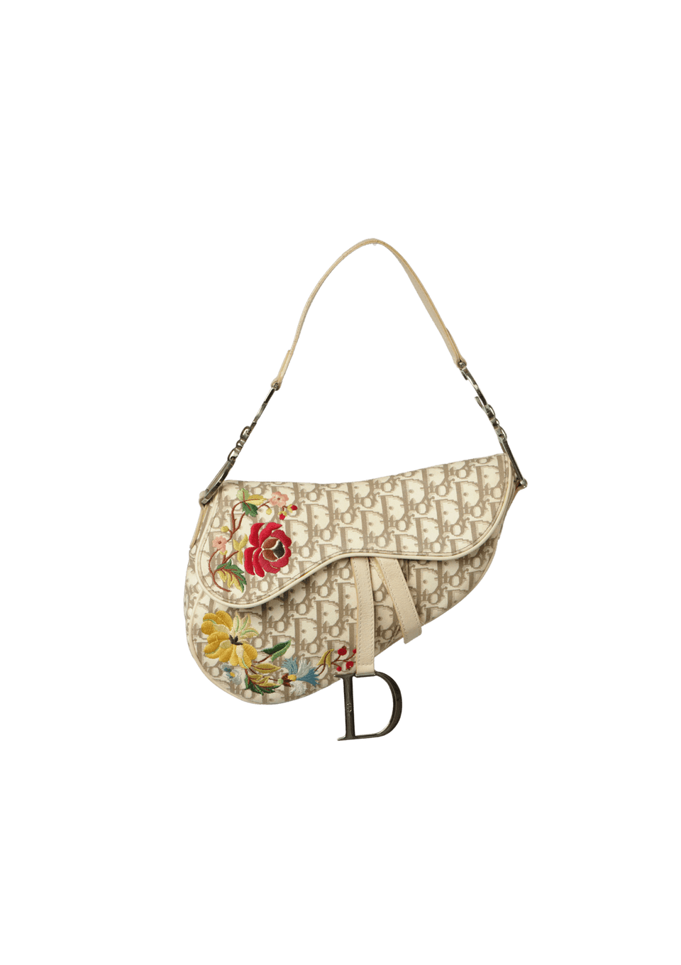VINTAGE OBLIQUE FLORAL SADDLE BAG