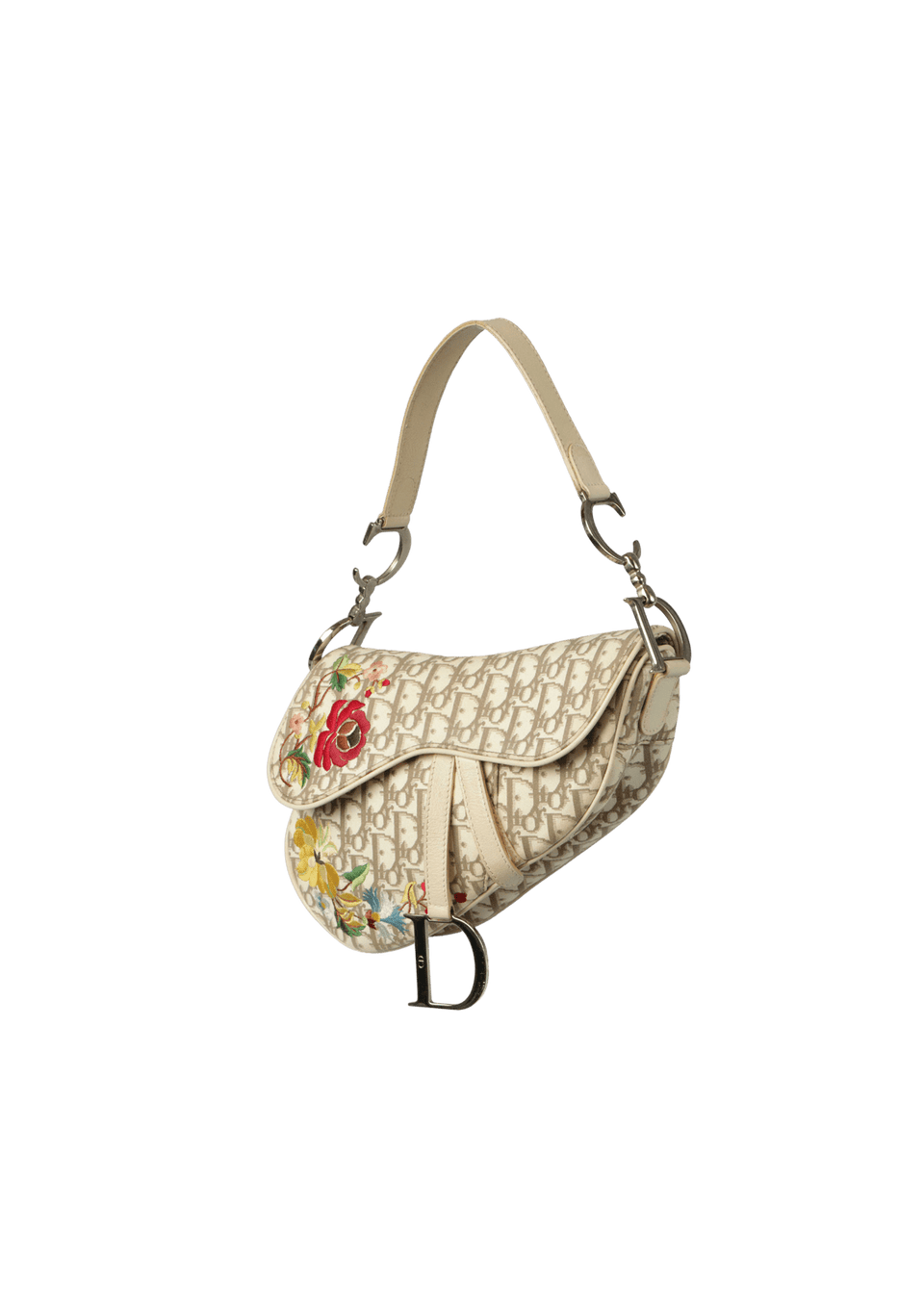 VINTAGE OBLIQUE FLORAL SADDLE BAG