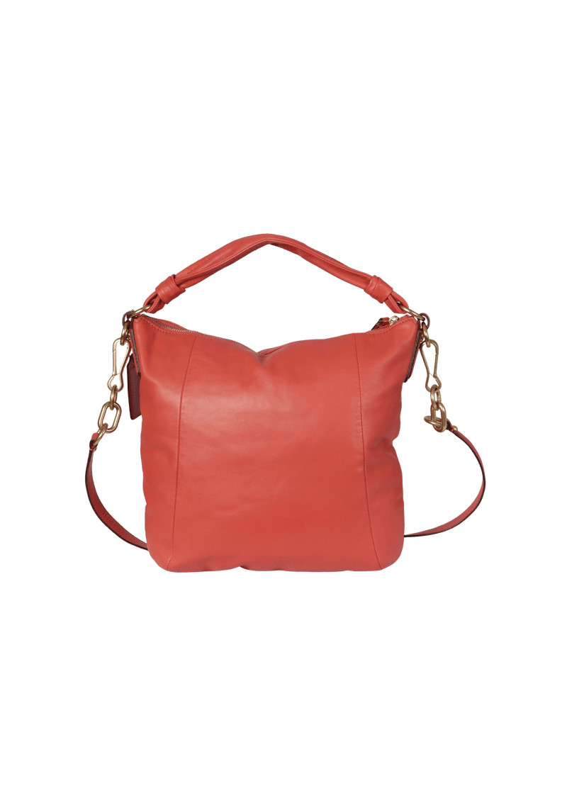 LEATHER FRONT ZIP BAG