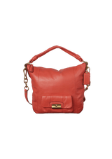 LEATHER FRONT ZIP BAG