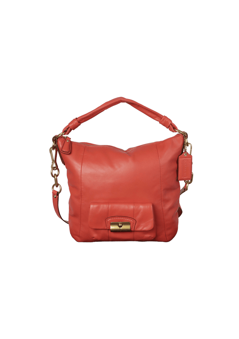 LEATHER FRONT ZIP BAG