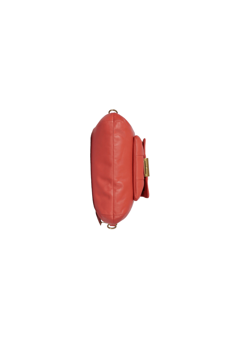 LEATHER FRONT ZIP BAG