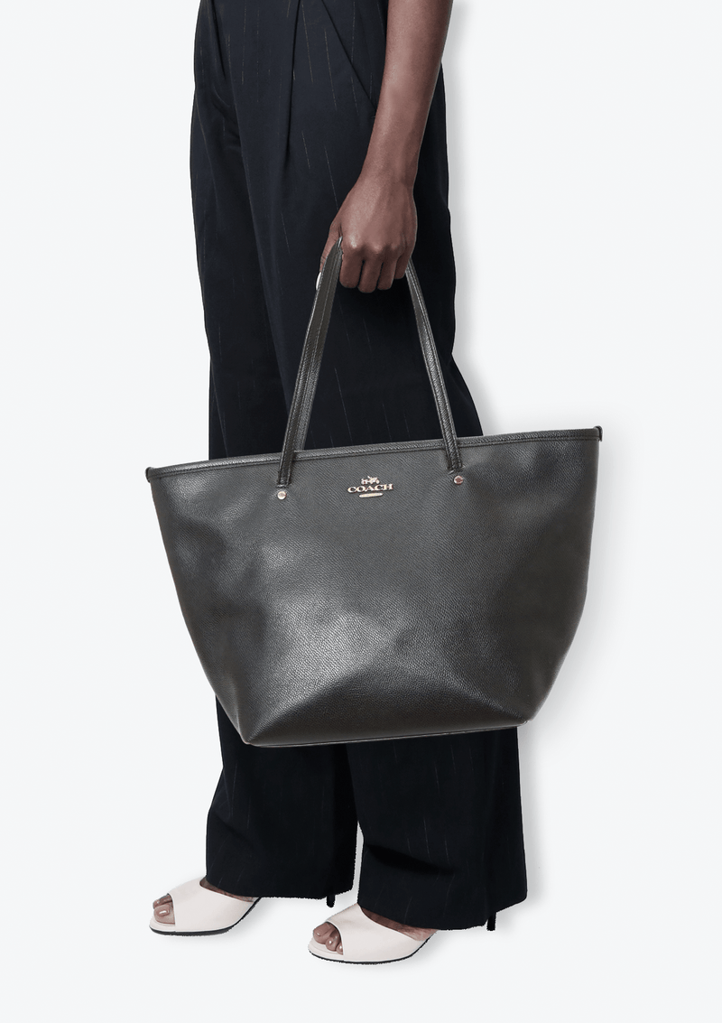 Coach womens crossgrain large 2025 street tote