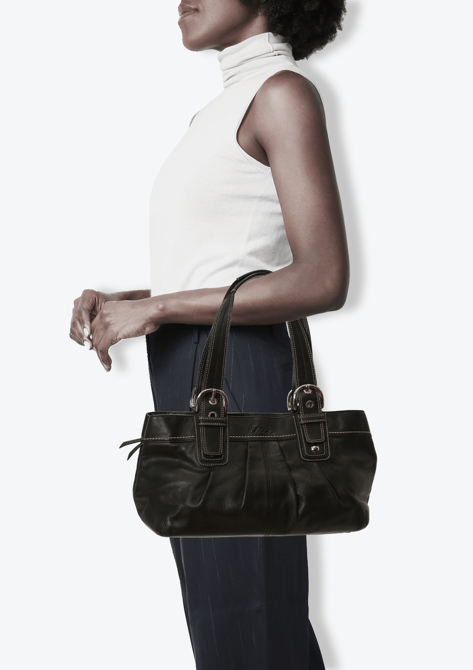 Bolsa Coach Leather Soho Tote Preto Original – Gringa Bolsa Coach Leather Soho Tote Preto Original – Gringa