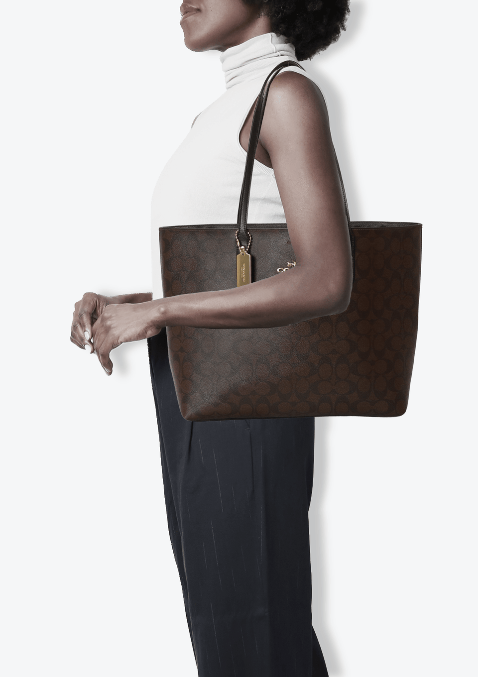 Bolsa Coach Signature Tote Bag Marrom Original – Gringa