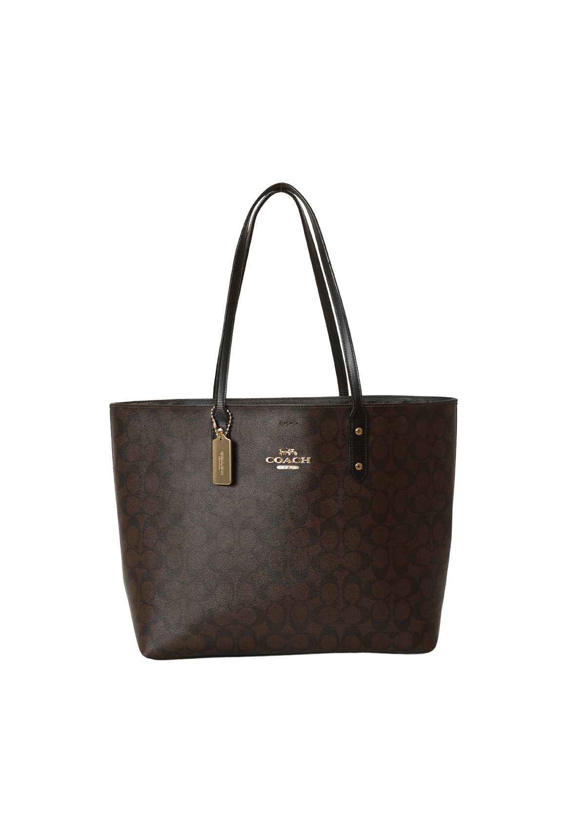 バッグ COACH Signature monogram Tote Bag A4 Bolsa Coach Signature Tote Bag Marrom Original – Gringa