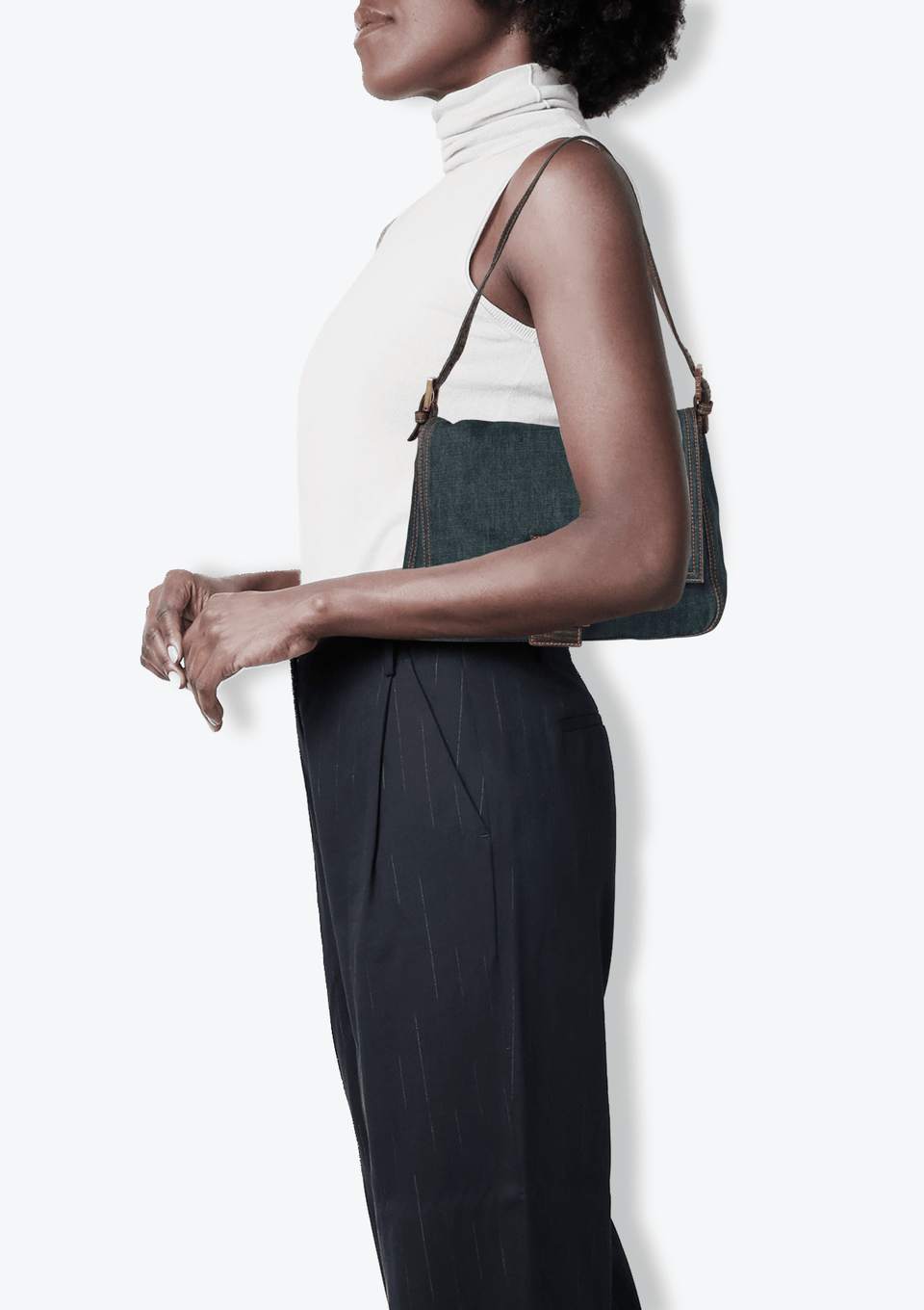 Bolsa Fendi Denim Mama Baguette Azul Original – Gringa