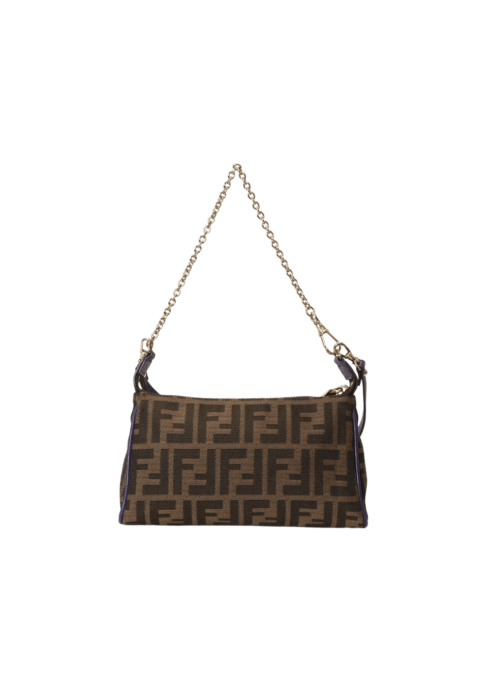 バッグ FENDI Zuccino Accessory Pouch Mini Bag Bolsa Fendi Mini Pouch Zucca Bag Marrom Original – Gringa