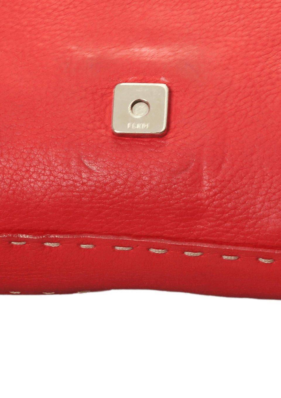 Bolsa Fendi Selleria Leather Baguette Vermelha Original – Gringa