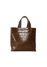 SMALL EMBOSSED CROCO LEATHER TOTE BAG