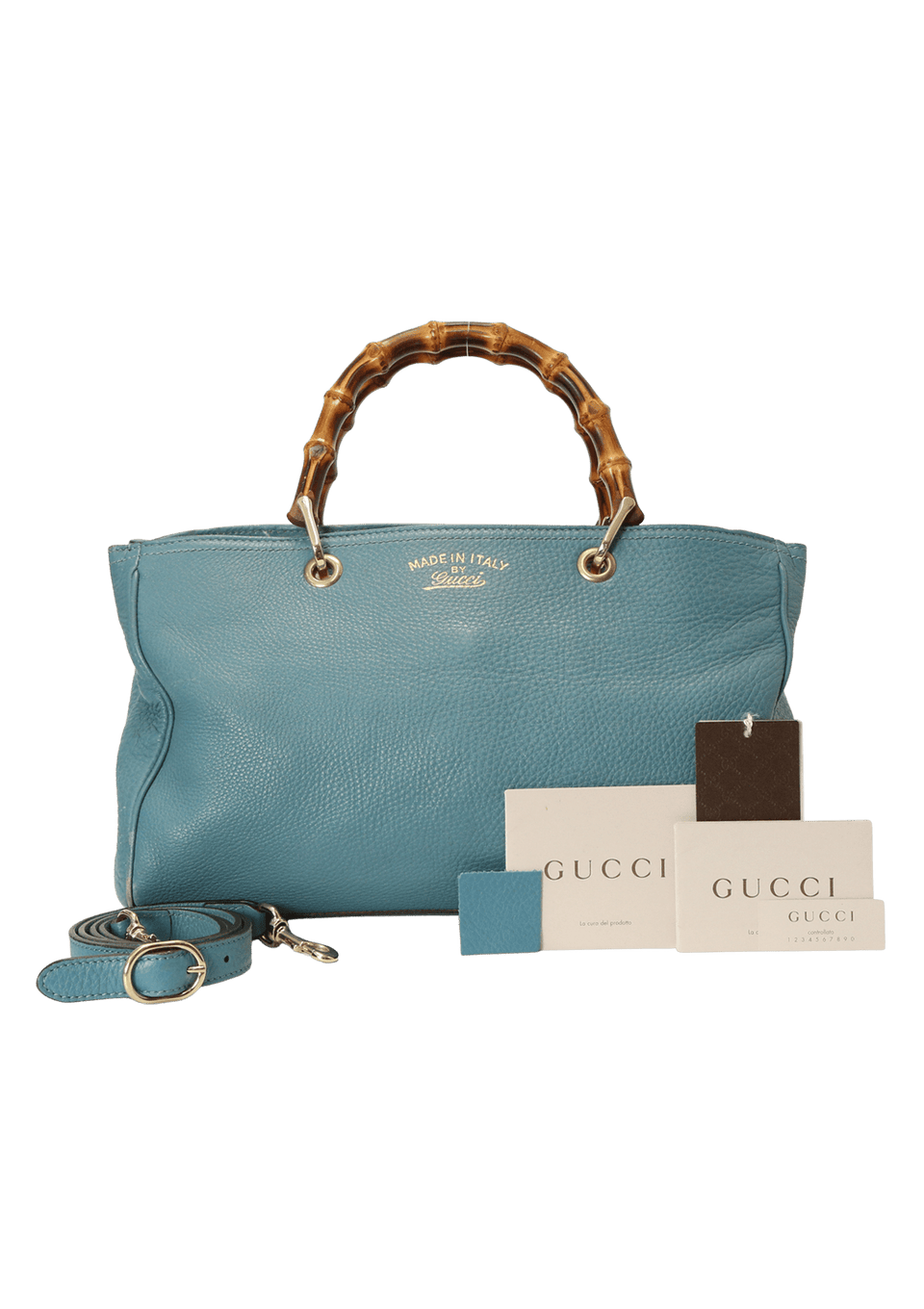 Bolsa Gucci Bamboo Shopper Tote Azul Original – Gringa