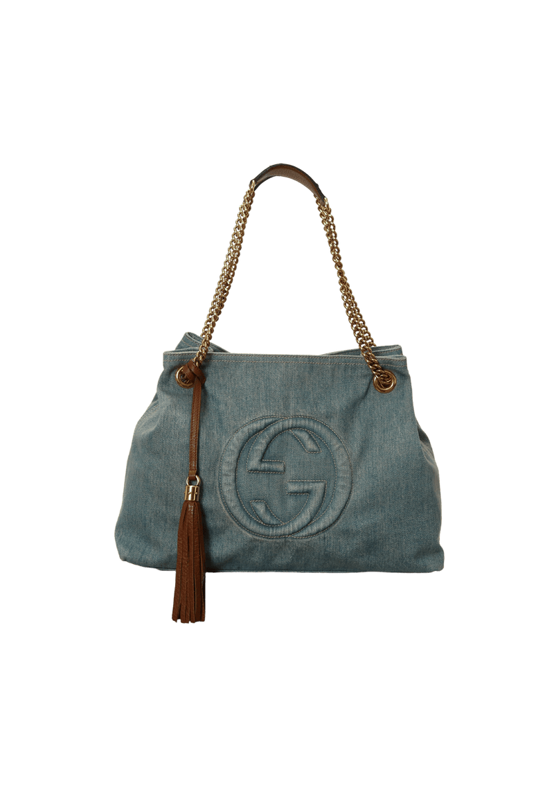 DENIM SOHO CHAIN TOTE