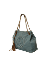 DENIM SOHO CHAIN TOTE