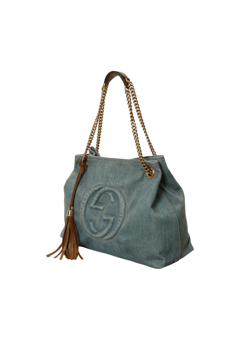 DENIM SOHO CHAIN TOTE