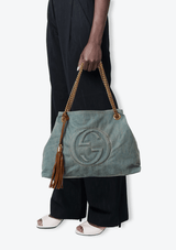 DENIM SOHO CHAIN TOTE