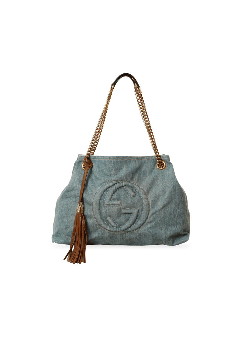 DENIM SOHO CHAIN TOTE