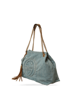 DENIM SOHO CHAIN TOTE