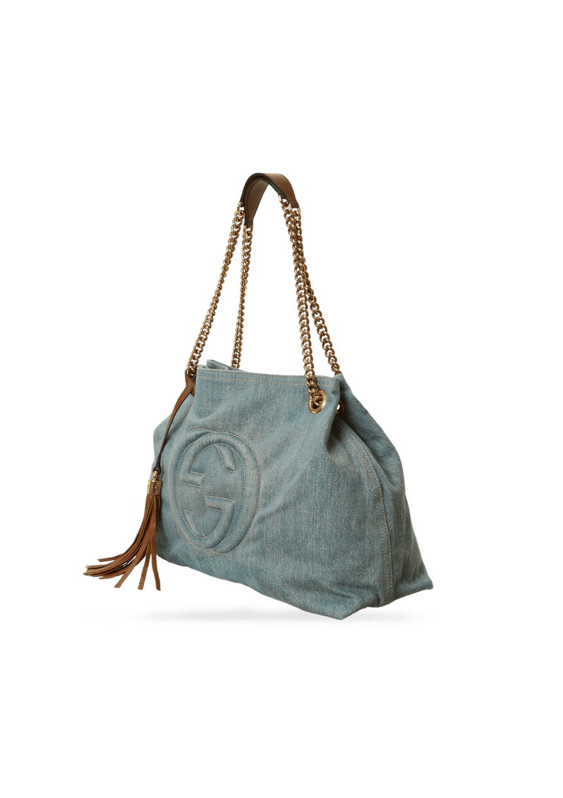 DENIM SOHO CHAIN TOTE