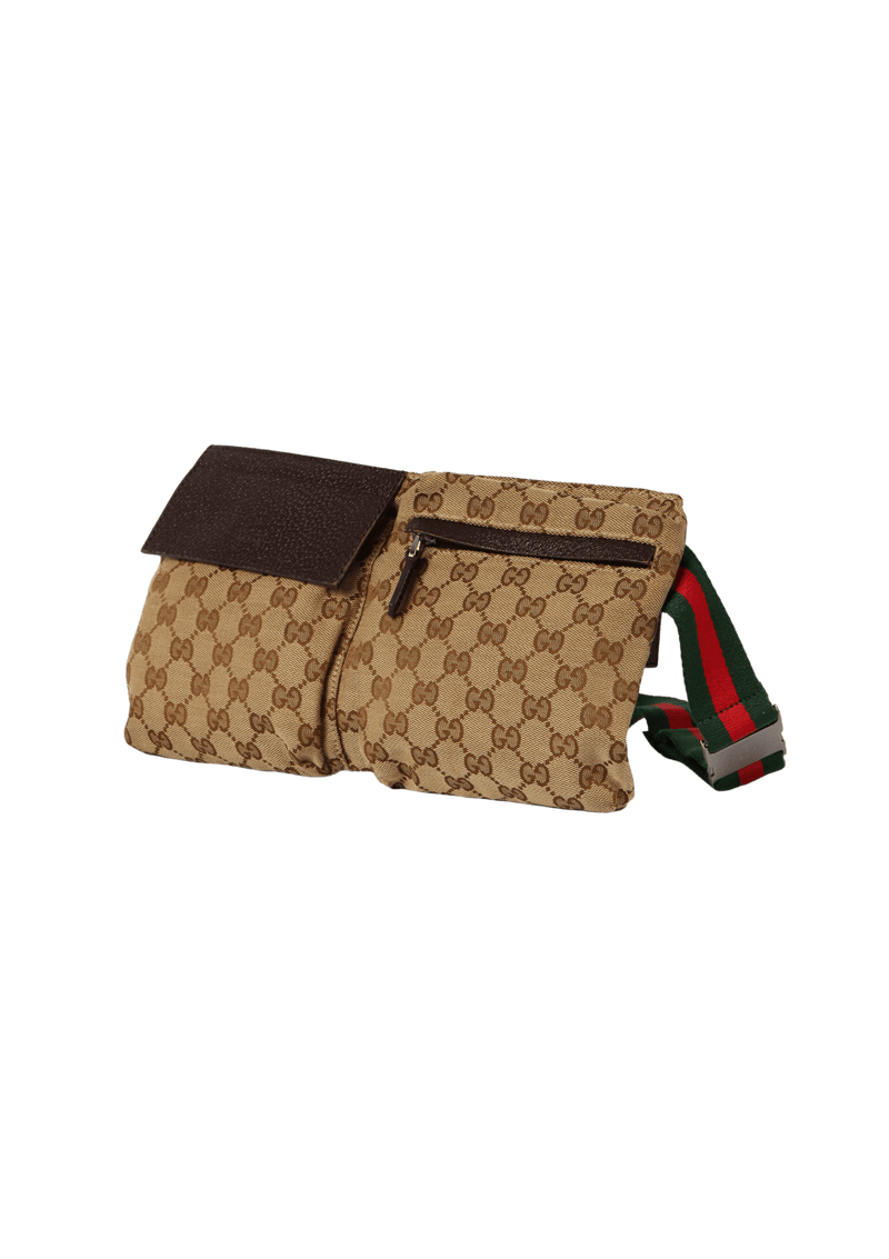 GG CANVAS DOUBLE BELT BAG