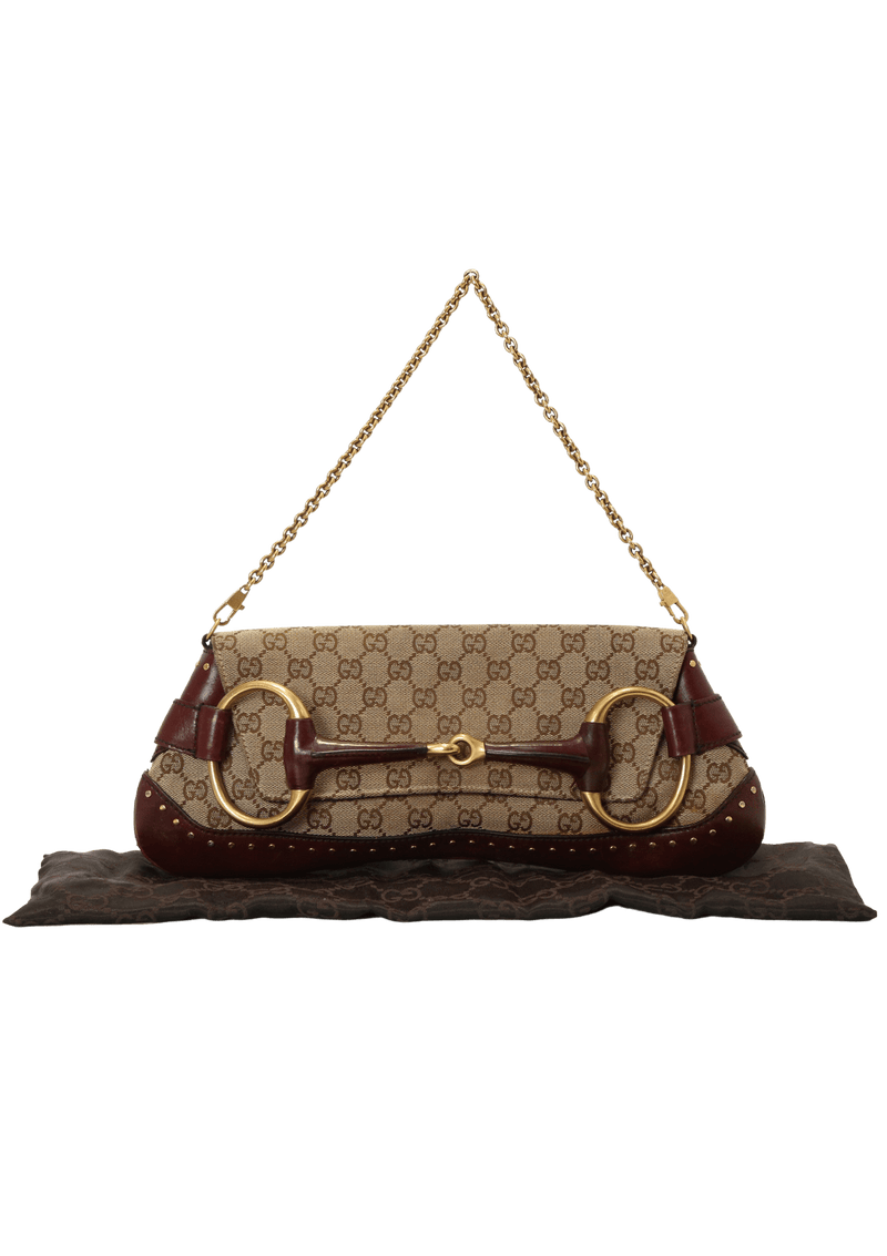 GG CANVAS HORSEBIT CHAIN CLUTCH