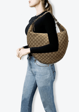 GG CANVAS LARGE HOBO