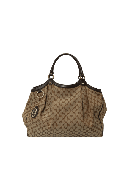 Bolsa Gucci GG Canvas Sukey Bag Bege Original Gringa