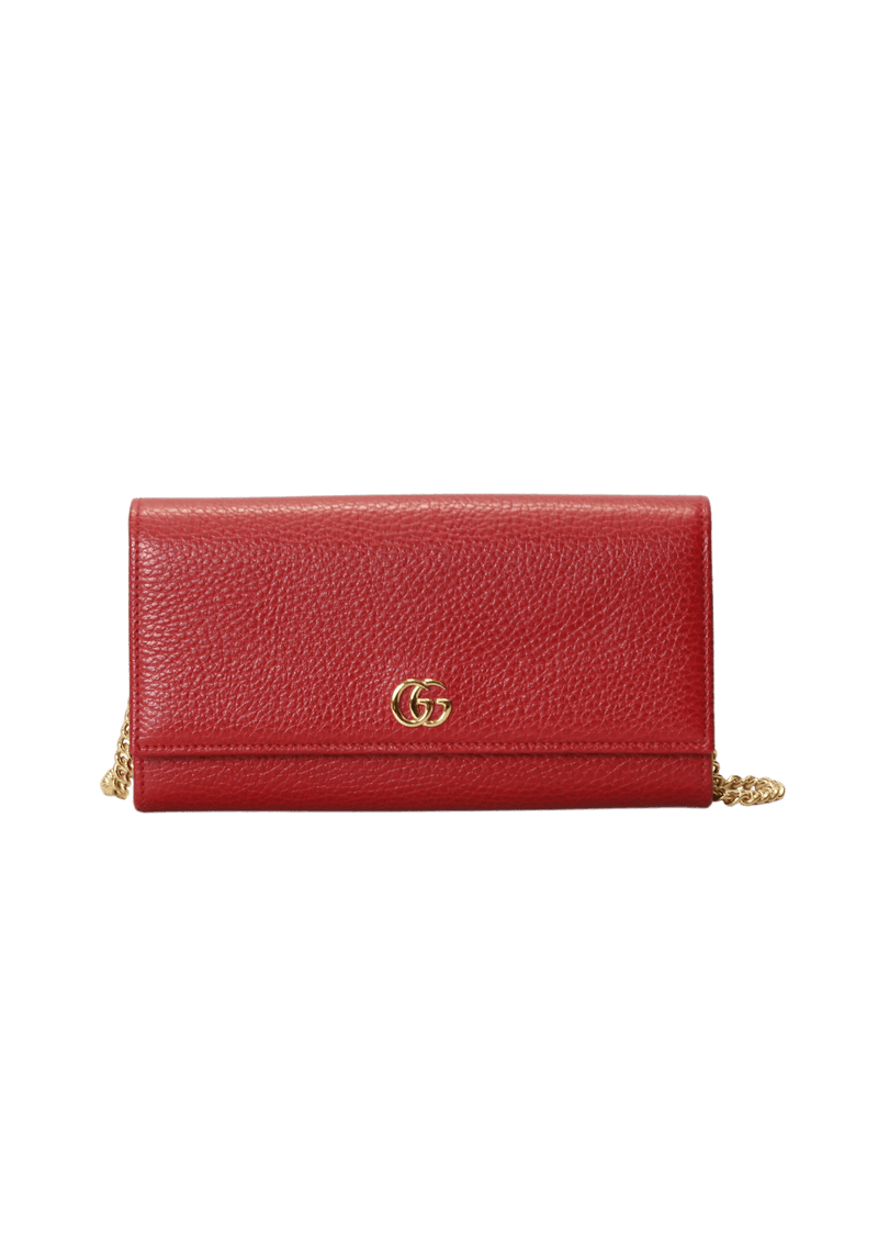 Bolsa Gucci GG Marmont Wallet On Chain Vermelha Original Gringa