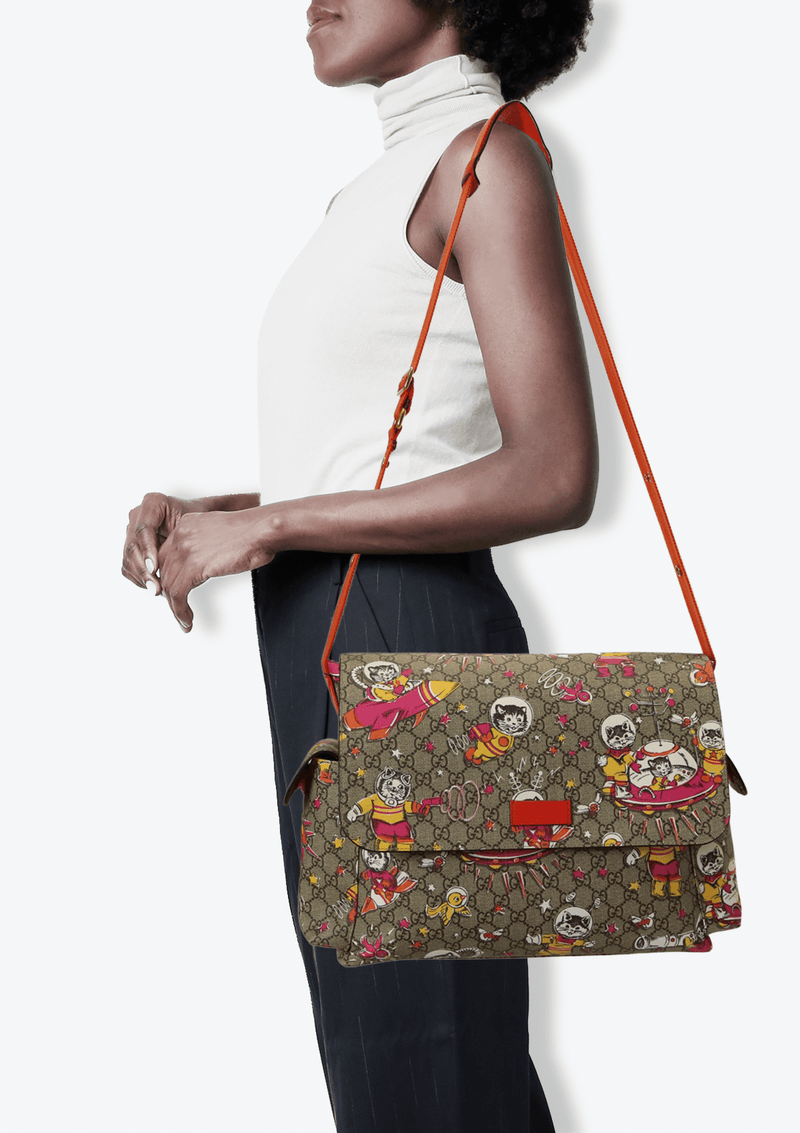Bolsa Gucci GG Supreme Space Cats Diaper Bag Multicolor Original