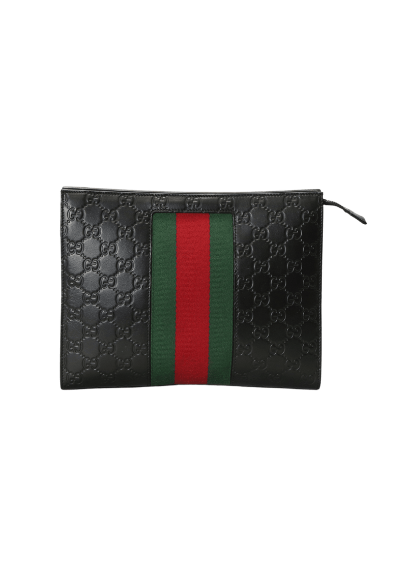 Bolsa Gucci GG Web Pouch Preta Original Gringa