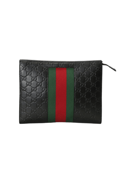 Gucci signature hot sale web pouch