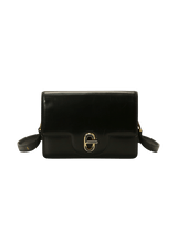 LEATHER TURNLOCK FLAP BAG