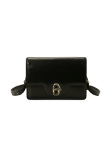 LEATHER TURNLOCK FLAP BAG