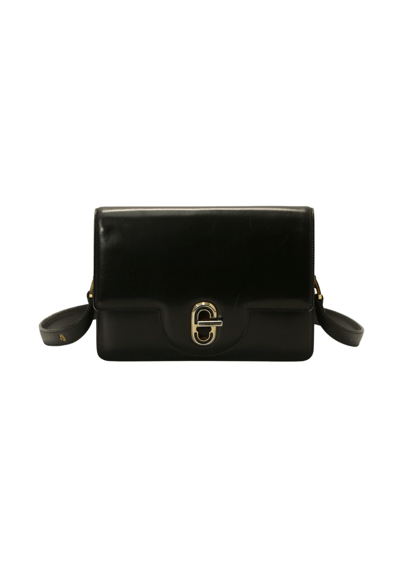 LEATHER TURNLOCK FLAP BAG