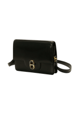 LEATHER TURNLOCK FLAP BAG