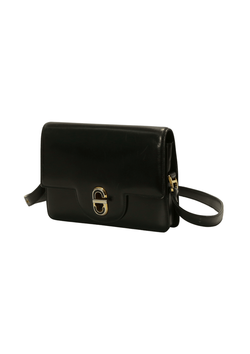 LEATHER TURNLOCK FLAP BAG