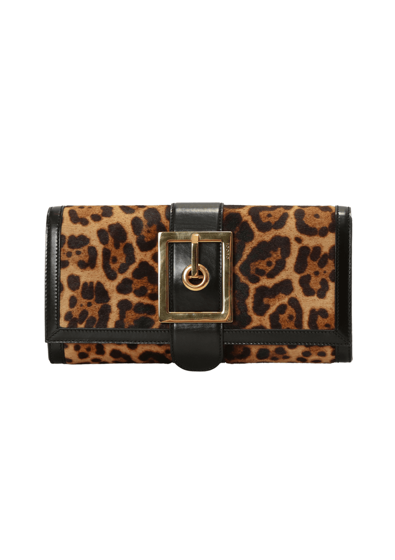 LEOPARD LADY BUCKLE CLUTCH