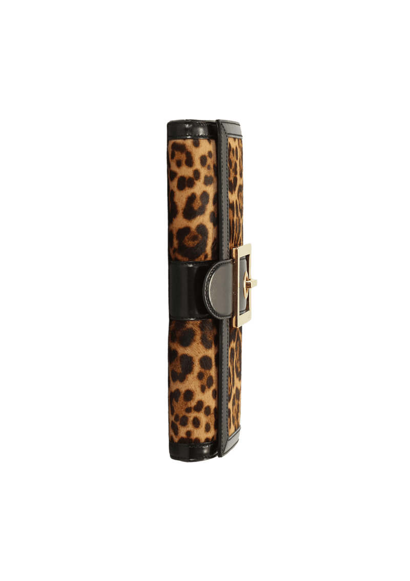 LEOPARD LADY BUCKLE CLUTCH