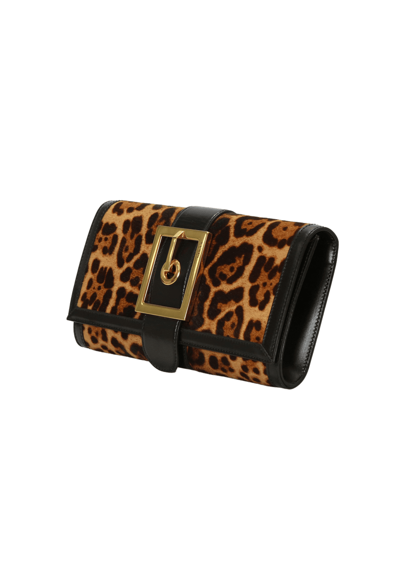 LEOPARD LADY BUCKLE CLUTCH