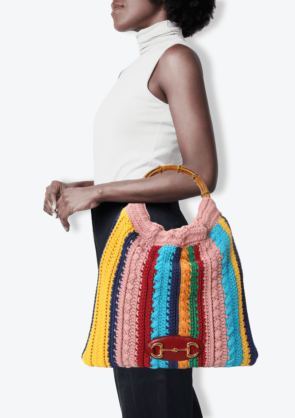 MEDIUM MULTICOLORED 1955 HORSEBIT CROCHET BAG