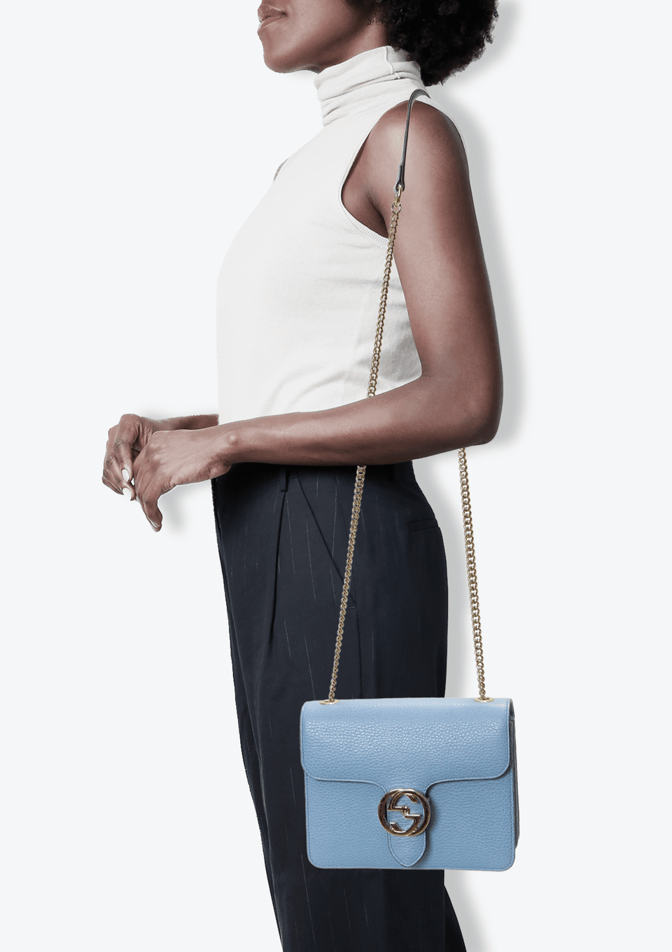 Bolsa Gucci Small Interlocking G Dollar Azul Original – Gringa