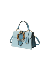 SMALL MADRAS CRYSTAL BUCKLE TOP HANDLE BAG