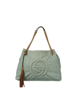 DENIM SOHO CHAIN TOTE