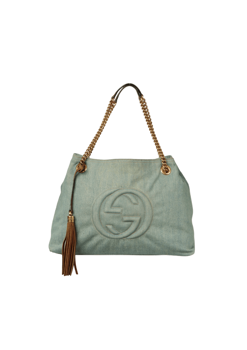 DENIM SOHO CHAIN TOTE