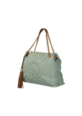 DENIM SOHO CHAIN TOTE